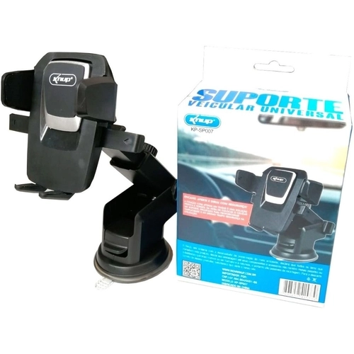 SUPORTE CELULAR GPS VEÍCULAR COM VENTOSA TRAVA AUTOMÁTICA – KNUP – KP-SP007  – Eletro Import